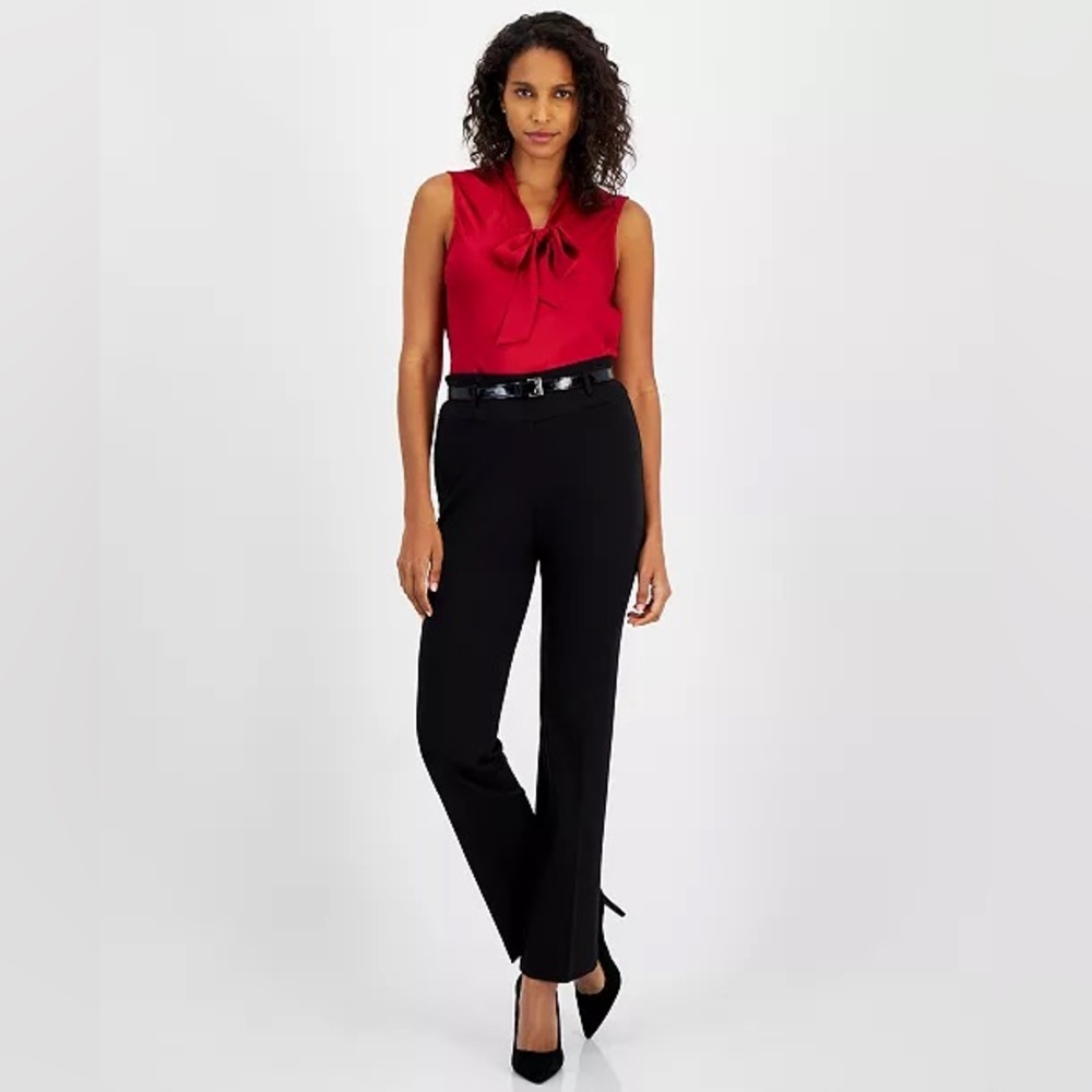 Kasper Petite Compression High-Rise Pants Elegant Black Women's Pants
